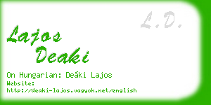 lajos deaki business card